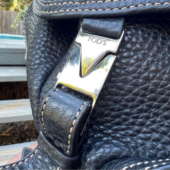 Tod's Black Leather Backpack with Drawstring Closure - Picture 7 of 16
